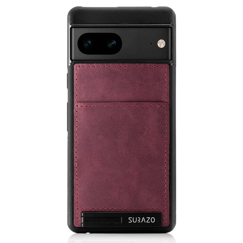 Genuine leather Back case with stand - Burgundy - TPU Black