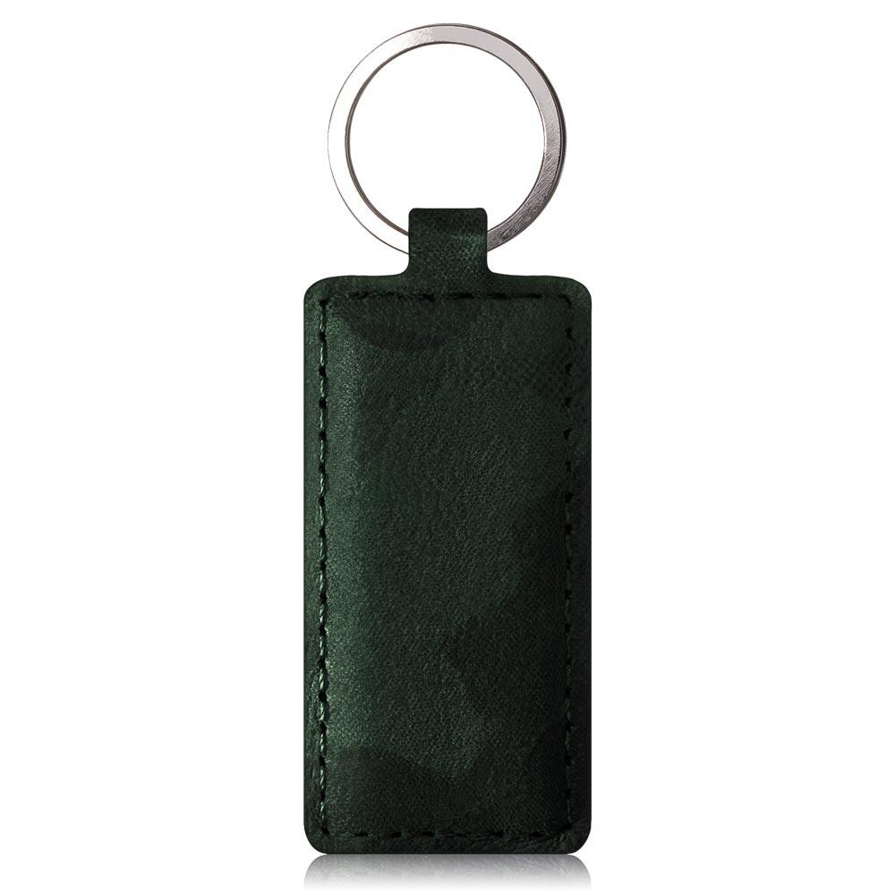 Genuine leather Kickstand Premium RFID - Military Camouflage Dark Green - TPU Black