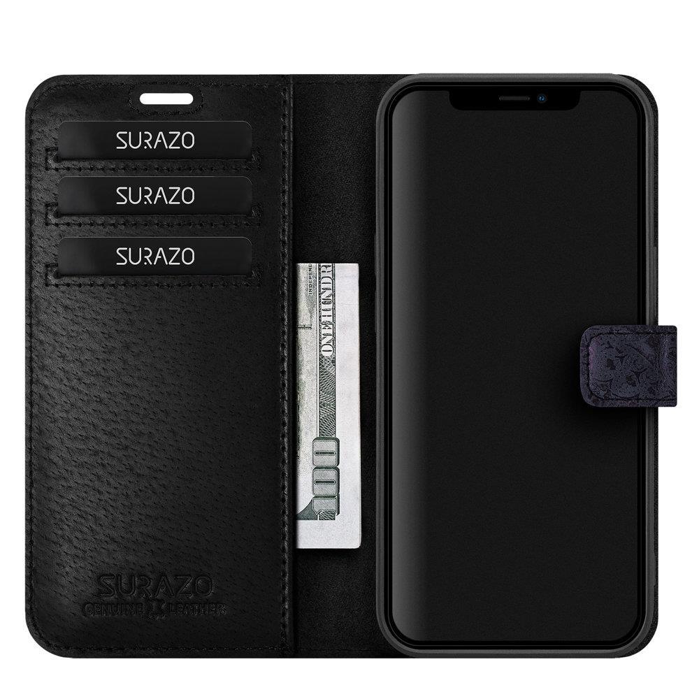 RFID Wallet case - Ornament Blue- TPU Black