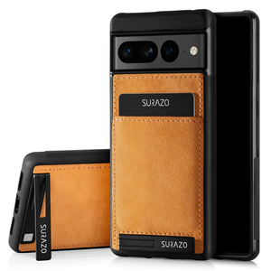 Genuine leather Back case with stand - Nubuck Camel - TPU Black