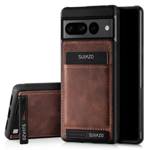 Genuine leather Back case with stand - Nut - TPU Black