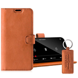 Wallet case - Nubuck Dark Orange - TPU Black