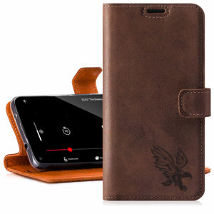 Wallet case - Nut brown - Eagle - Transparent TPU